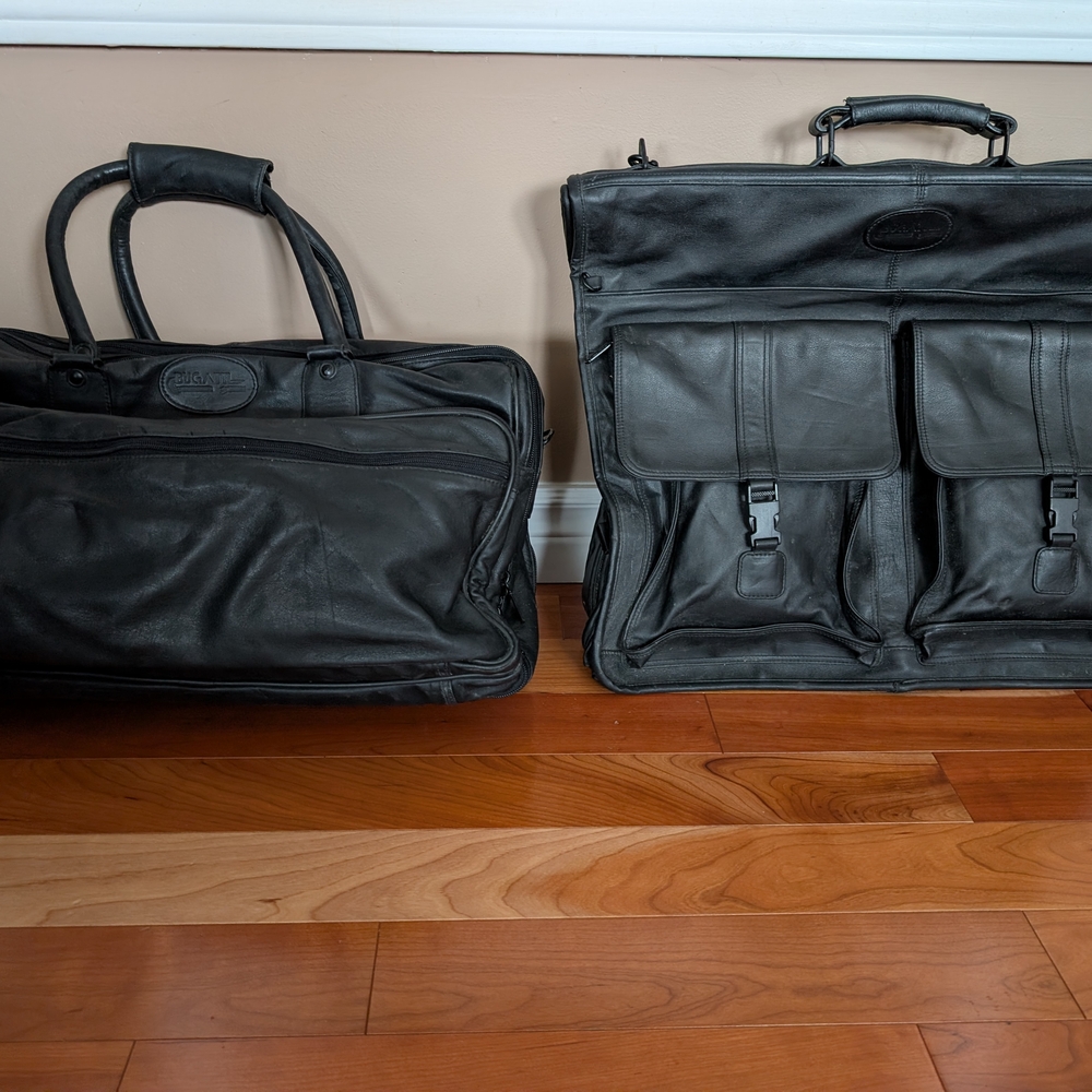 Bugatti Black Leather Briefcases for Men